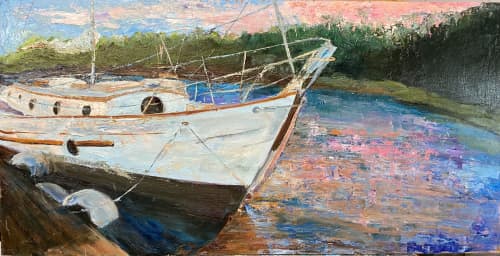 Waitin' For My Time To Come | Oil And Acrylic Painting in Paintings by Julia Lawing Fine Art. Item made of wood with synthetic