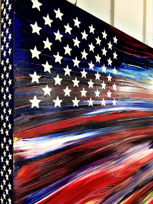 Patriot #3 | Oil And Acrylic Painting in Paintings by Dutch Montana Art. Item composed of canvas