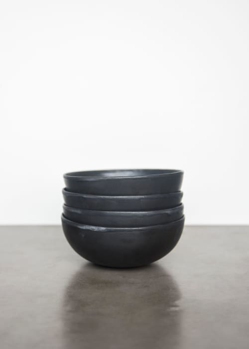 Black Matte Stoneware Bowl | Dinnerware by Creating Comfort Lab. Item made of stoneware