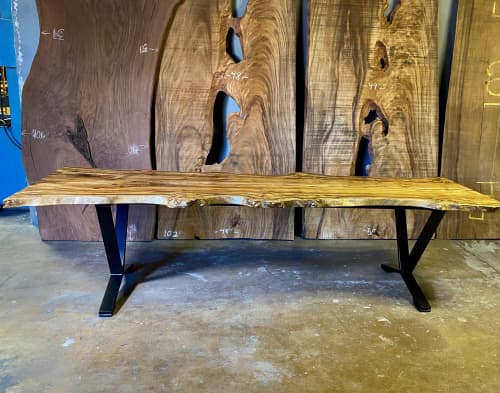 Myrtle Live Edge Dining Table | Tables by Live Edge Lust. Item composed of wood & metal