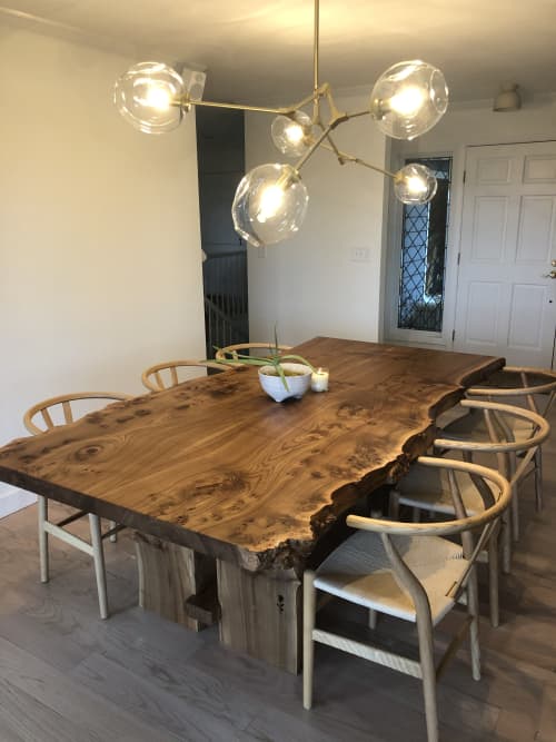 Elm Book Match Dining Table | Tables by Black Rose WoodCraft
