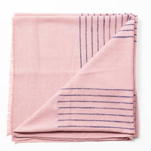 Rosewood Handloom Throw | Linens & Bedding by Studio Variously. Item made of cotton with fiber