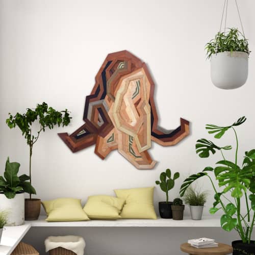 Wall Art - To look up at a bell flower | Wall Sculpture in Wall Hangings by Alexandra Cicorschi. Item made of oak wood