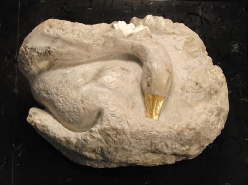 Swan | Sculptures by Dario Tazzioli. Item made of stone