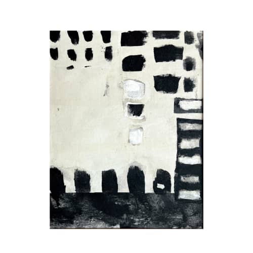 Truth – Original Black & White Abstract Mixed Media Painting | Collage in Paintings by Michele Spurza. Item composed of canvas & paper compatible with minimalism and mid century modern style
