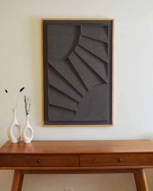 10 Plaster Relief | Wall Sculpture in Wall Hangings by Joseph Laegend. Item made of oak wood compatible with minimalism and mid century modern style