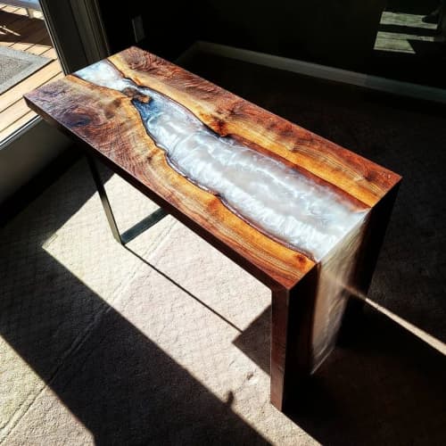 Evelyn | Desk in Tables by J Strowmatt Designs. Item composed of walnut and synthetic