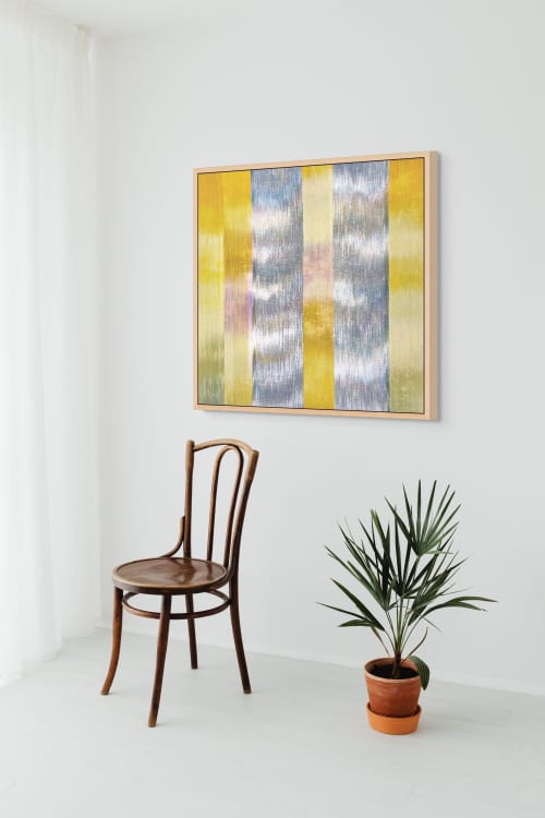 Solar Veil | Tapestry in Wall Hangings by Jessie Bloom Studio. Item made of cotton works with mid century modern & contemporary style
