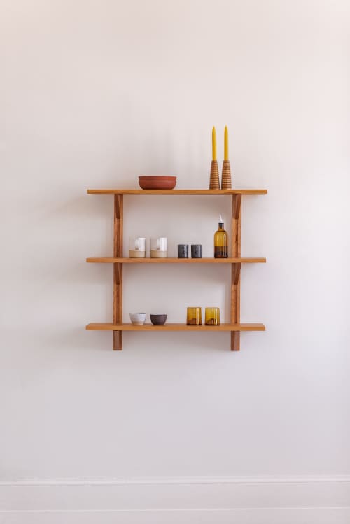 Clara 36 - Shelving Unit | Storage by Le Tenon et la Mortaise. Item made of oak wood works with minimalism & mid century modern style
