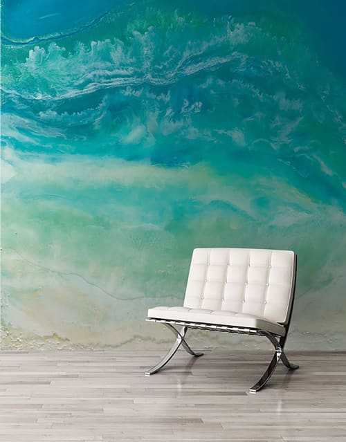 Crystal Sea Wallpaper Mural | Wall Treatments by MELISSA RENEE fieryfordeepblue  Art & Design. Item compatible with contemporary and coastal style