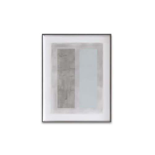 Linea Grafitie Aqua I | Oil And Acrylic Painting in Paintings by Kim Fonder. Item composed of canvas & paper