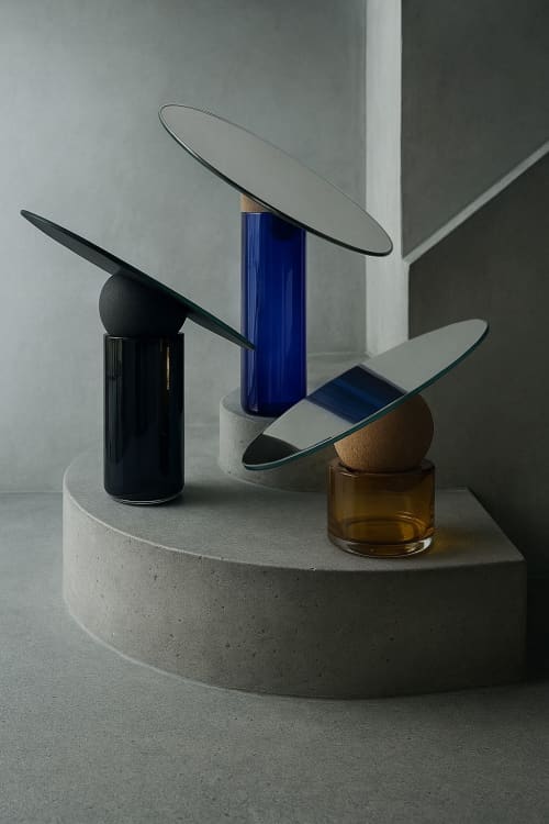 Astra 24 Table mirror | Decorative Objects by Clémence Birot. Item composed of glass in minimalism or contemporary style