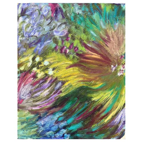 Oil Painting "Medusas Garden" | Oil And Acrylic Painting in Paintings by Grace Mandl. Item composed of canvas and synthetic