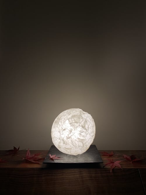 MAYU lamp | Table Lamp in Lamps by In Element Designs. Item composed of oak wood and paper