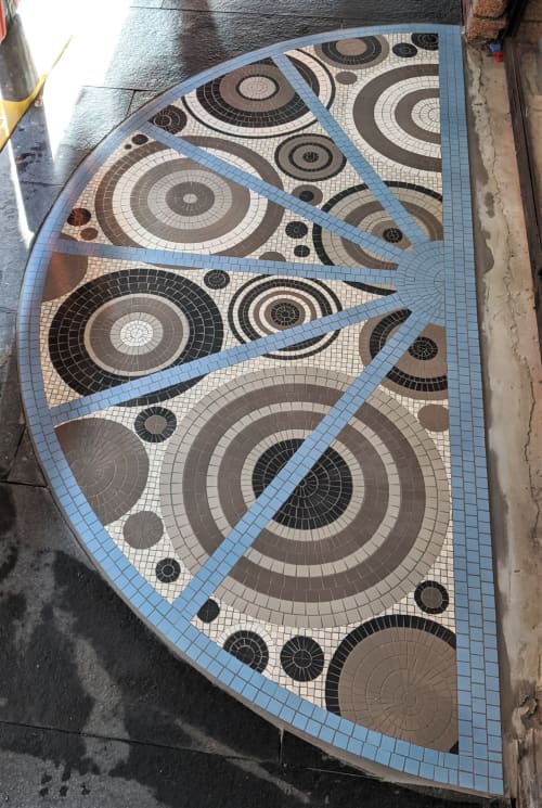 St Bartholomew's House Circular Entrance Floor Mosaic | Public Mosaics by Paul Siggins - The Mosaic Studio. Item made of ceramic