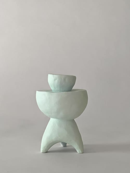 Little Guy No. 6 | Sculptures by Meg Morrison. Item composed of ceramic in mid century modern or coastal style