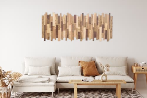 Random Edge #4 60" x 24" | Wall Sculpture in Wall Hangings by Craig Forget. Item composed of wood in boho or mid century modern style