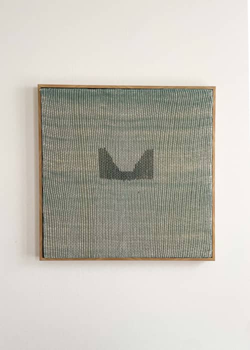 Green like Gold #3, 2023 | Tapestry in Wall Hangings by Cheyenne Concepcion. Item composed of birch wood and fiber in minimalism or japandi style
