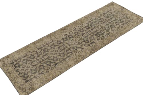 Rug & Kilim Distressed Persian Runner in Black & Beige | Area Rug in Rugs by Rug and Kilim