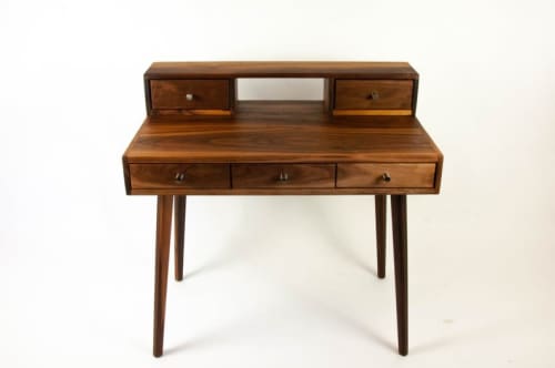 La Huche All Walnut | Desk in Tables by Curly Woods. Item made of oak wood works with mid century modern style