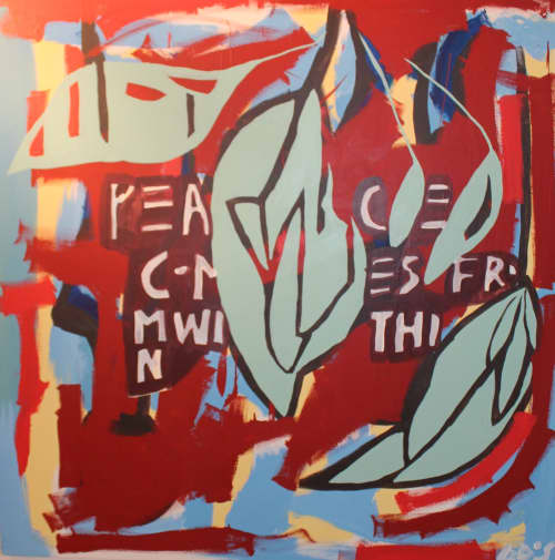 Lush | Oil And Acrylic Painting in Paintings by Paula Gasparini-Santos. Item composed of canvas & synthetic