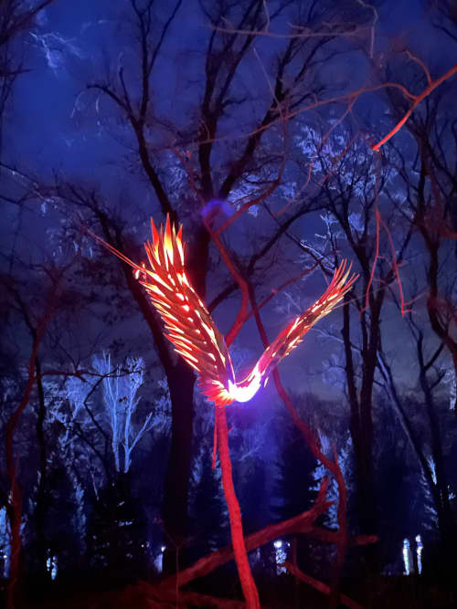 Night Bird | Lighting by Michael Young Sculpture. Item made of aluminum
