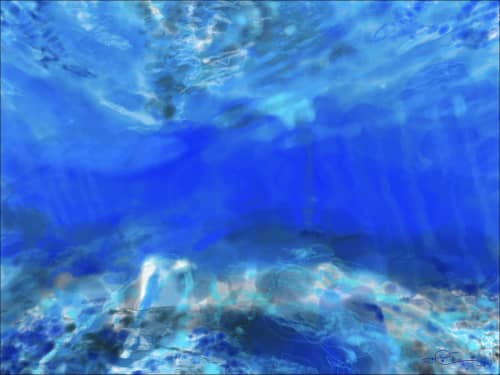 Living Oceans • OCEAN WATER 6 | Prints in Paintings by Betty Jo Costanzo. Item composed of cotton and paper in contemporary or coastal style