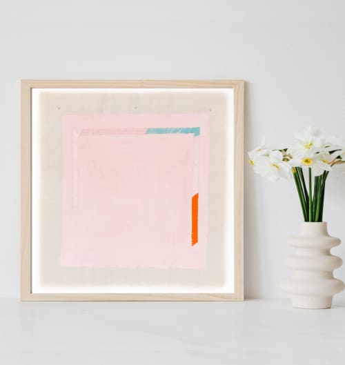 Pink Turquoise Color Block Art Print | Prints by Emily Keating Snyder. Item composed of paper in boho or minimalism style