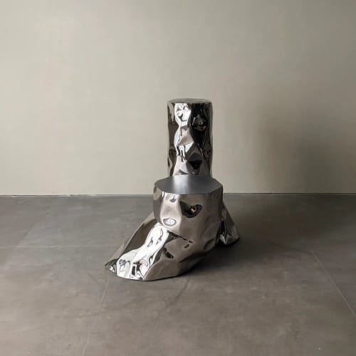 Steel Sculptural Chair — Tronco by Nitush Aroosh | Chairs by Nitush Aroosh. Item composed of steel in contemporary or eclectic & maximalism style