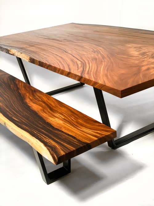 Monkey Pod Dining + Bench Collection | Dining Table in Tables by Live Edge Lust. Item composed of wood