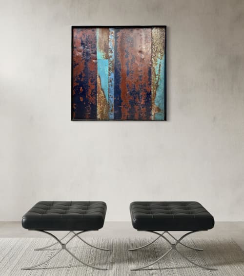 Transfigure #2 BLUE (wall hanging) | Wall Sculpture in Wall Hangings by GREG MUELLER. Item made of metal compatible with contemporary and industrial style