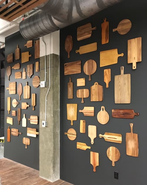 "Cuttingboards" | Wall Sculpture in Wall Hangings by ANTLRE - Hannah Sitzer | Turner Broadcasting System Inc in Atlanta. Item composed of wood