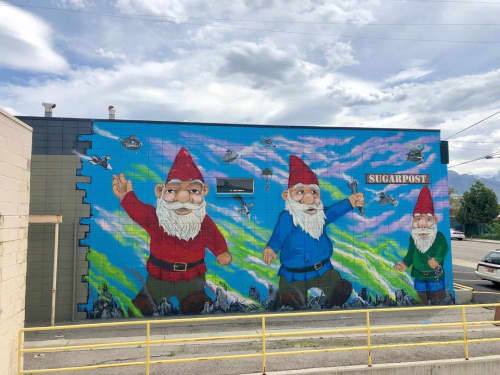 Godzilla Gnomes | Street Murals by Josh Scheuerman | Sugar Post Metal in Salt Lake City