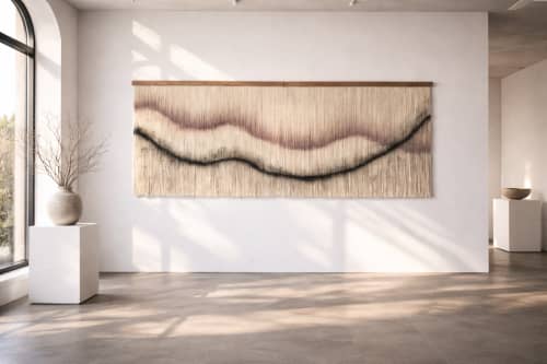 Oversized Wool Wall Hanging – ZORKE 46 | Tapestry in Wall Hangings by Olivia Fiber Art. Item composed of wood and wool in boho or minimalism style