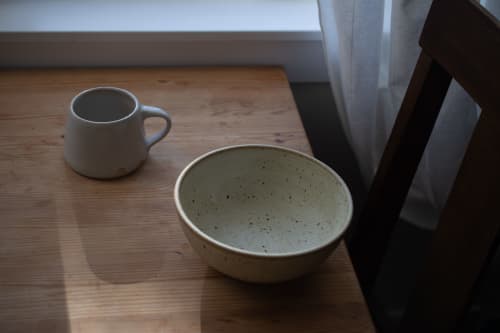 Stoneware Bowl in Eggshell | Dinnerware by Pyre Studio. Item made of stoneware
