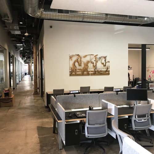 Neighbors | Oil And Acrylic Painting in Paintings by Donna B Fine Art, Donna Bernstein, Artist | Galvanize - Phoenix in Phoenix. Item composed of canvas and synthetic