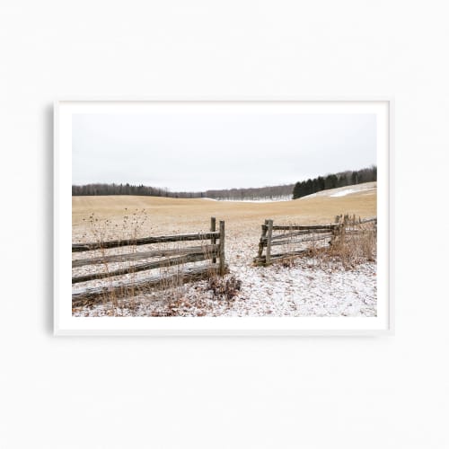 Serene winter landscape photography print, "Quebec Farmland" | Photography by PappasBland. Item made of paper works with contemporary & country & farmhouse style
