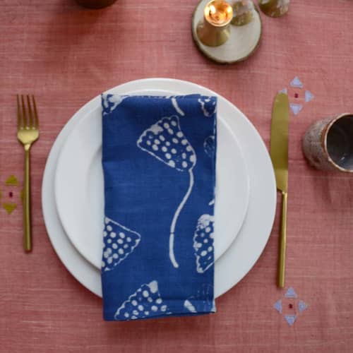 Lana Indigo Napkins | Linens & Bedding by ichcha. Item composed of cotton compatible with boho and art deco style