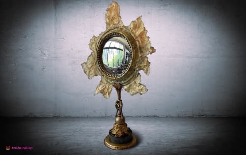URSULA | Mirror in Decorative Objects by Michel Haillard. Item made of wood with bronze