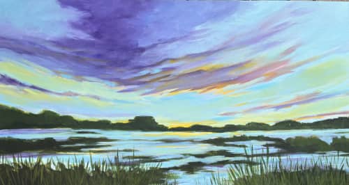 Evening Grace | Oil And Acrylic Painting in Paintings by Filomena Booth Fine Art. Item composed of canvas in contemporary or coastal style