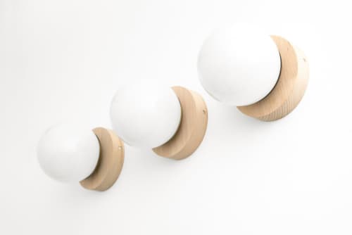 Beech Wood Lamp - Minimalist Sconce - Model No. 5719 | Sconces by Peared Creation