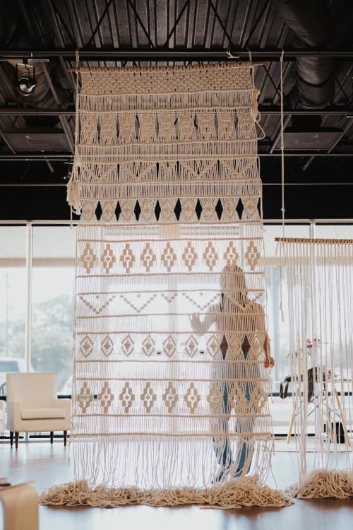 Macramé Panel | Macrame Wall Hanging in Wall Hangings by MossHound Designs by Nicole Hemmerly | Beachcomber Beachfront Hotel, a By The Sea Resort in Panama City Beach. Item made of fiber works with boho & mid century modern style