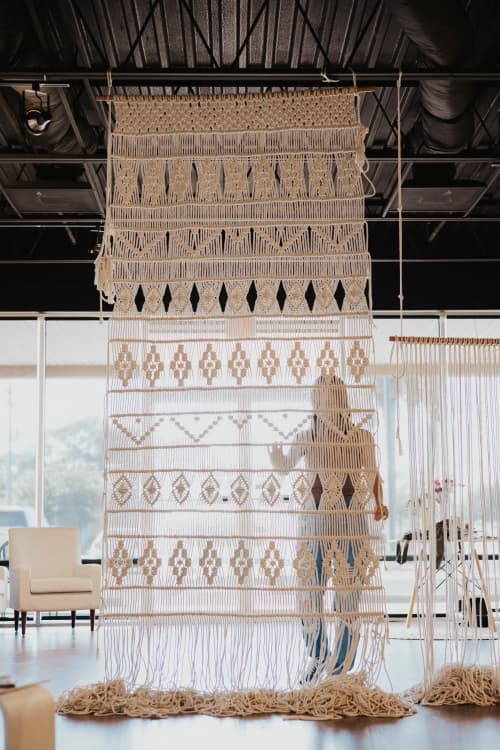 Macramé Panel | Macrame Wall Hanging in Wall Hangings by MossHound Designs | Beachcomber Beachfront Hotel, a By The Sea Resort in Panama City Beach. Item made of fiber works with boho & mid century modern style