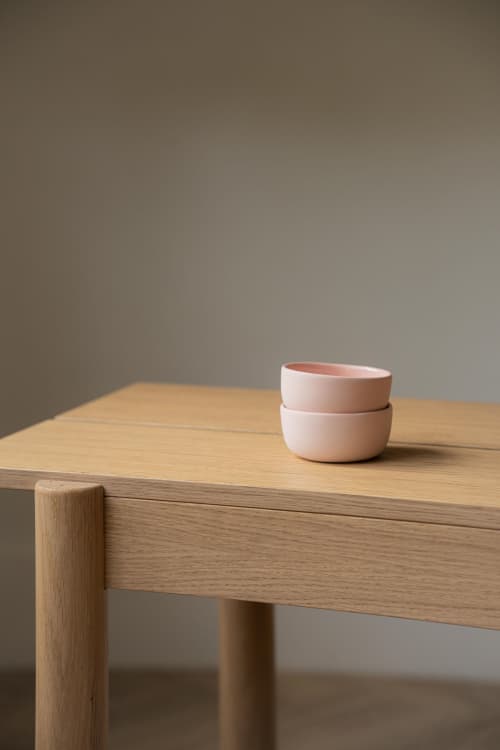 Handmade Porcelain Saucer. Powder Pink | Bowl in Dinnerware by Creating Comfort Lab. Item composed of ceramic