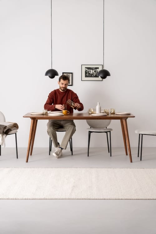 YRKE – dining table made of American walnut wood, mid centur | Tables by Mo Woodwork. Item composed of walnut compatible with minimalism and mid century modern style