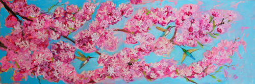 Sky in Bloom – Original Painting | Oil And Acrylic Painting in Paintings by DaggArt