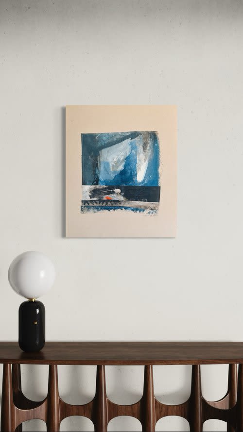 Meditation 2 | Collage in Paintings by Lizzie DiSilvestro. Item made of canvas works with contemporary & modern style