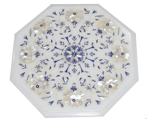 white marble table, coffee table, end table, tabletop | Tables by Innovative Home Decors. Item composed of marble in country & farmhouse or art deco style