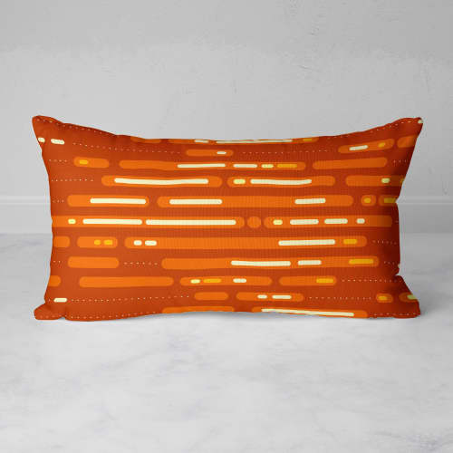 Mid-Century Sunset Rectangular Throw Pillow | Pillows by Michael Grace & Co.. Item composed of cotton