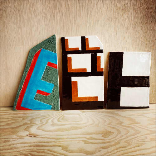 Typology tiles, handmade, one-of-a-kind, artist production | Tiles by Michelle Weinberg | New York, NY  Studio in New York. Item made of stone